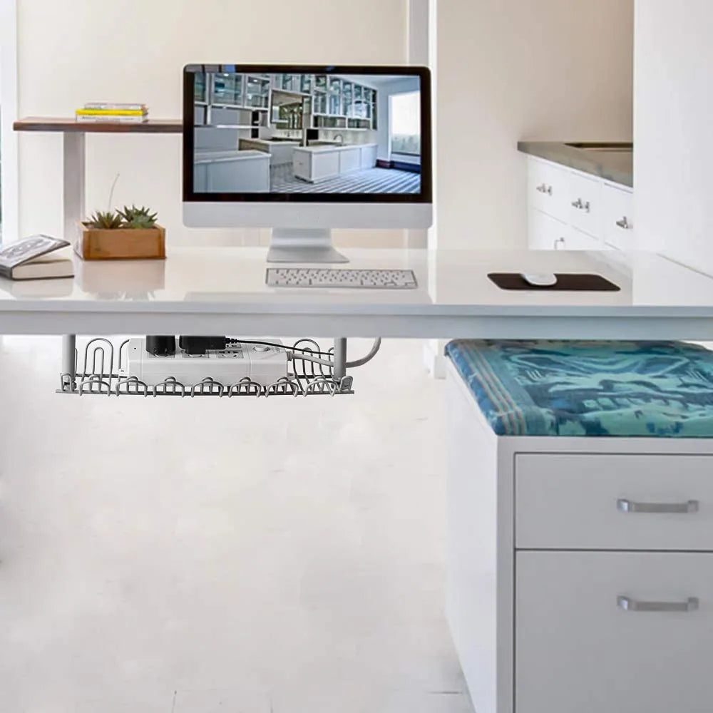 Range-câbles sous bureau