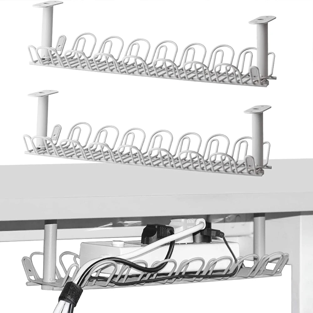Range-câbles sous bureau