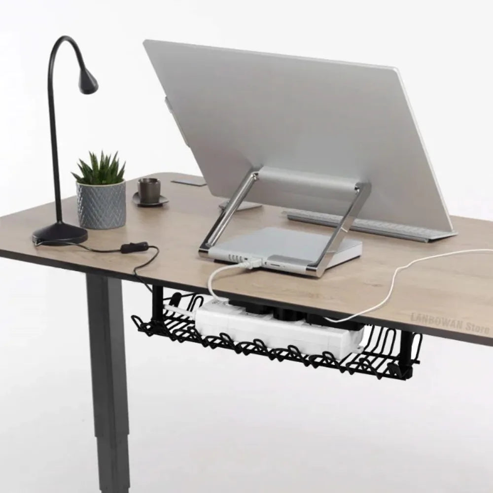Range-câbles sous bureau